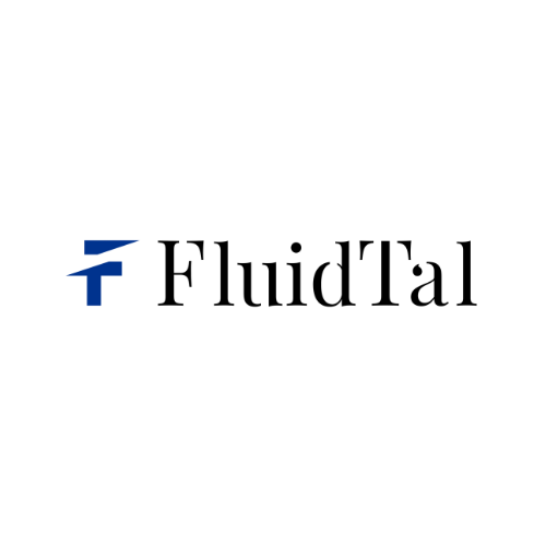 Showcasing clientele of WRDS - FluidTal with its blue logo in digital technology and SAAS industry
