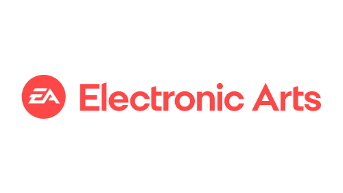 Showcasing clientele of WRDS - Electronic Arts with its orange "EA" logo in the digital technology, music, and gaming industry
