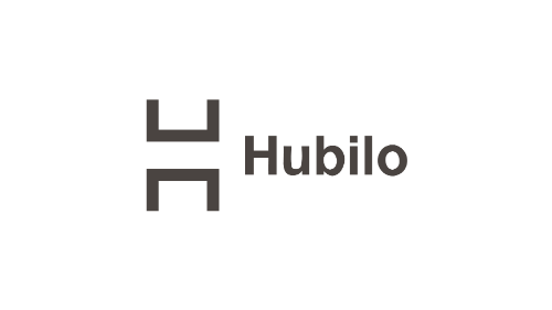 Showcasing clientele of WRDS - Hubilo with its black "H" logo in digital technology and SAAS industry